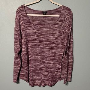 torrid Marled Plum Scoop Neck Long Sleeve Top